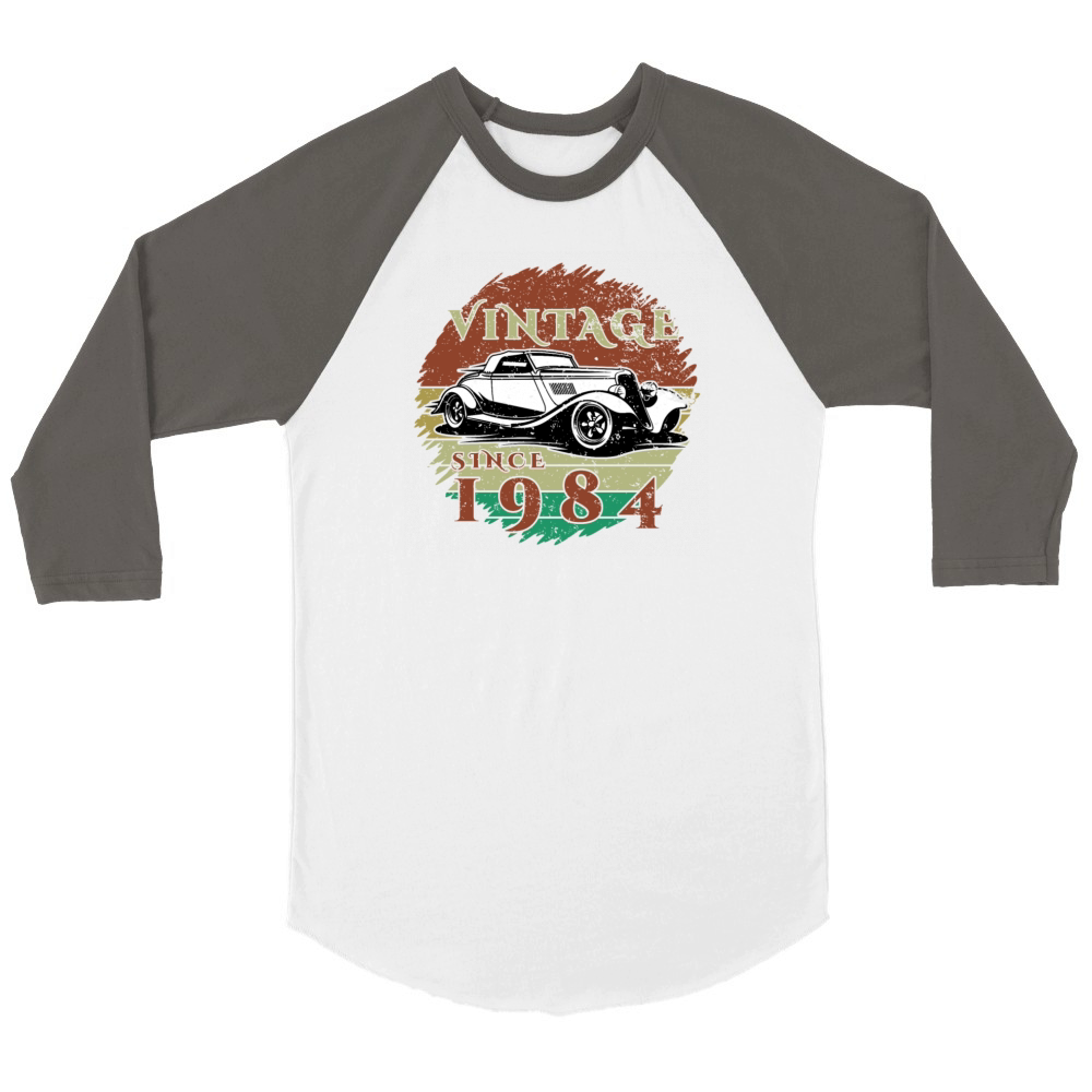 40th birthday Classic Car - Vintage since 1984 Unisex ¾ sleeve Raglan T-shirt