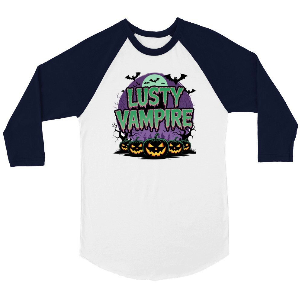 lusty vampire halloween Unisex ¾ sleeve Raglan T-shirt