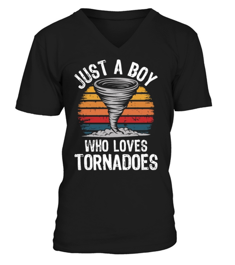 Tornado Chaser Vintage Sunset Storm Enthusiast V-Neck T-shirt