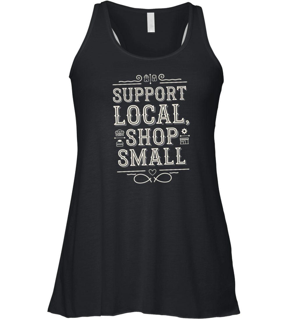 Support Local Shop Small Minimalist Vintage Style Women's Flowy Tank Top