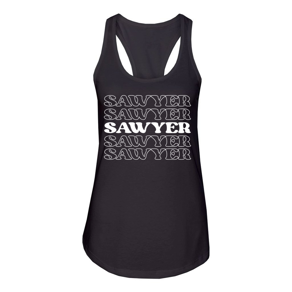 Sawyer Name Personalized First Surname Women's Racerback Tank