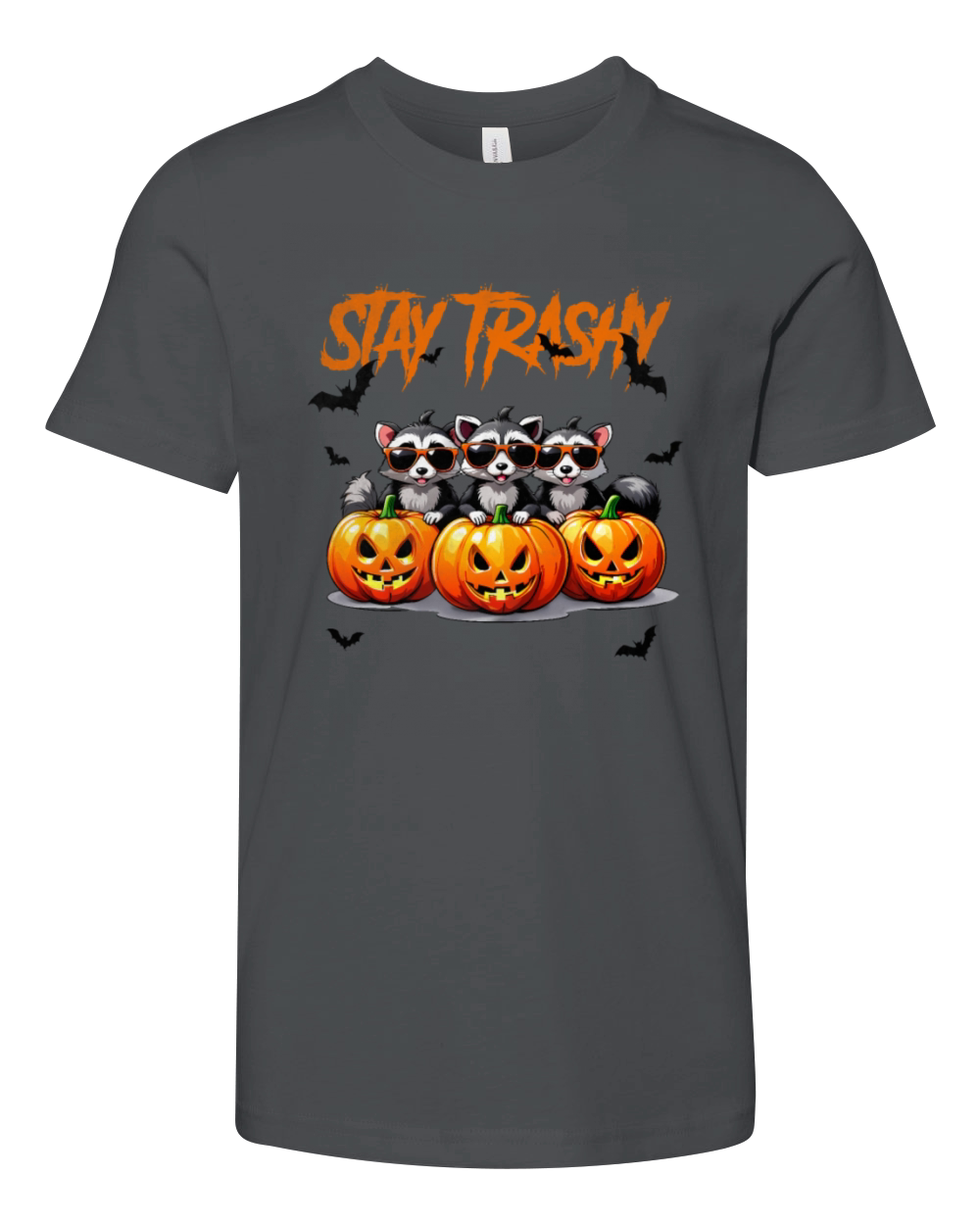 Stay trashy Halloween vintage raccoons Youth Unisex Jersey Tee