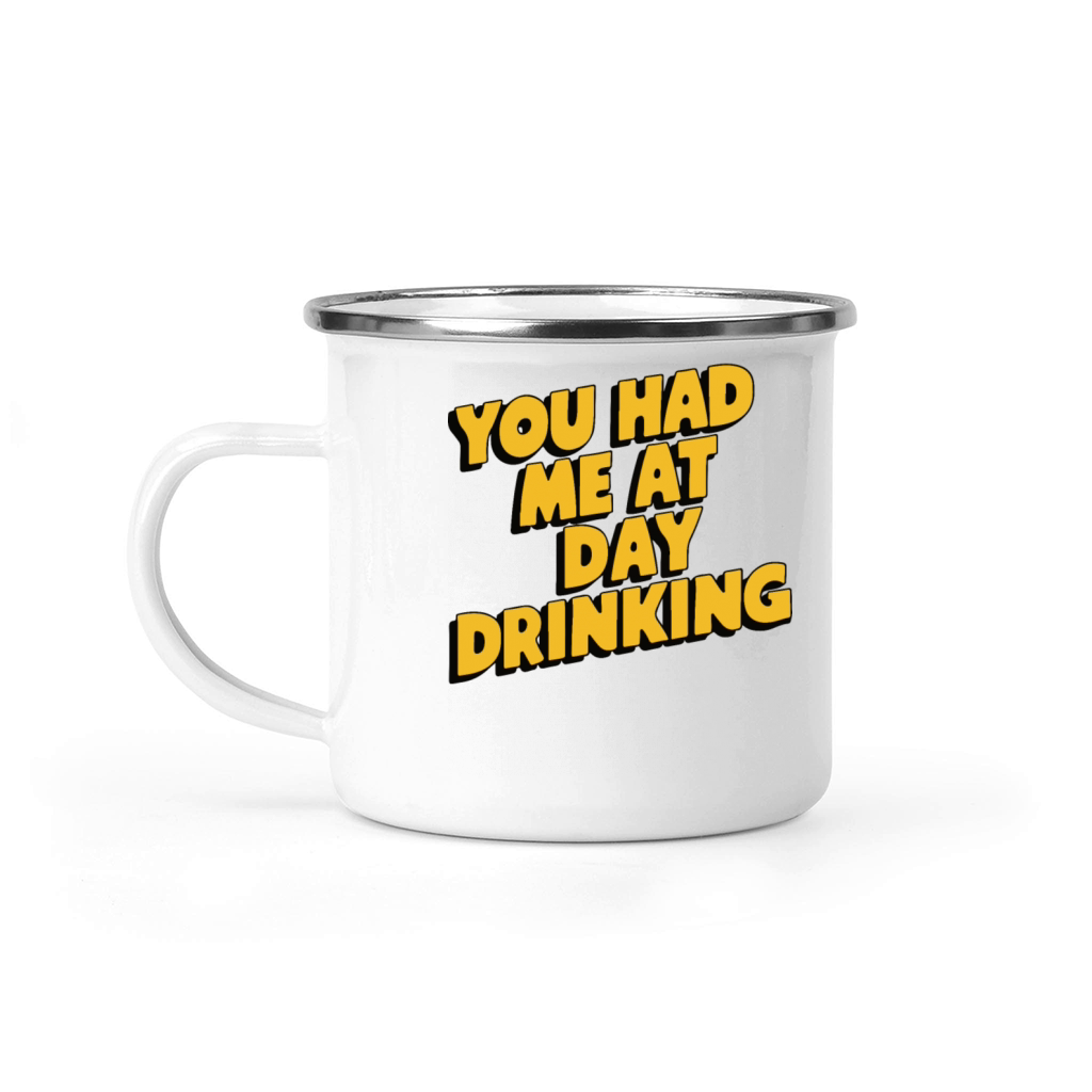 Day Drinking Funny Humor Quote Retro Style Camping Mug