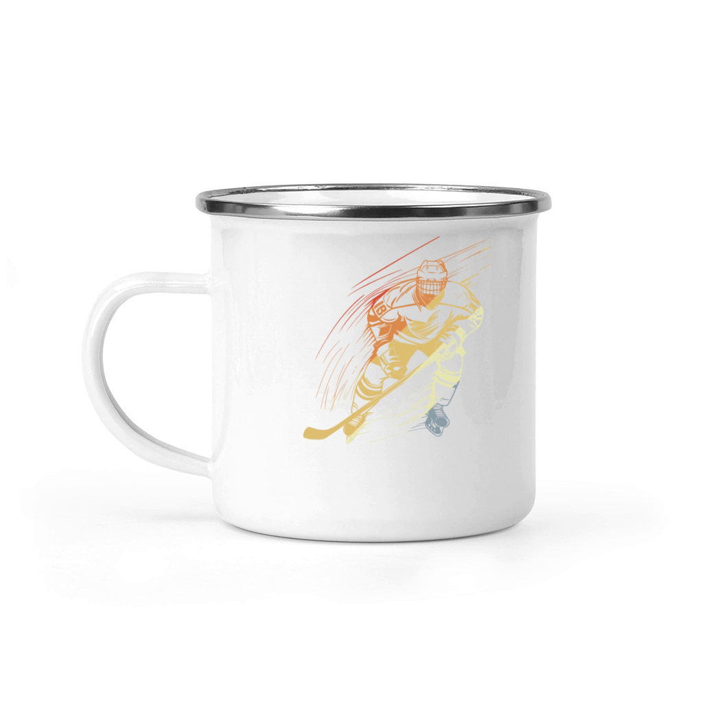 Ice Hockey Player Vintage Look Camping Mug