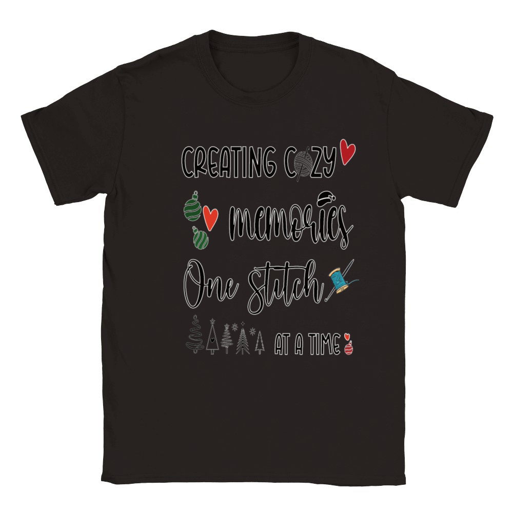 Creating Cozy Memories One Stitch At a Time Classic Kids Crewneck T-shirt