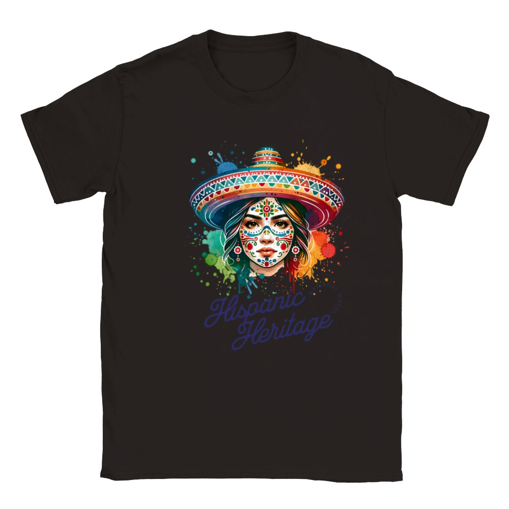 Vibrant Hispanic Heritage Month Sugar Skull Classic Kids Crewneck T-shirt