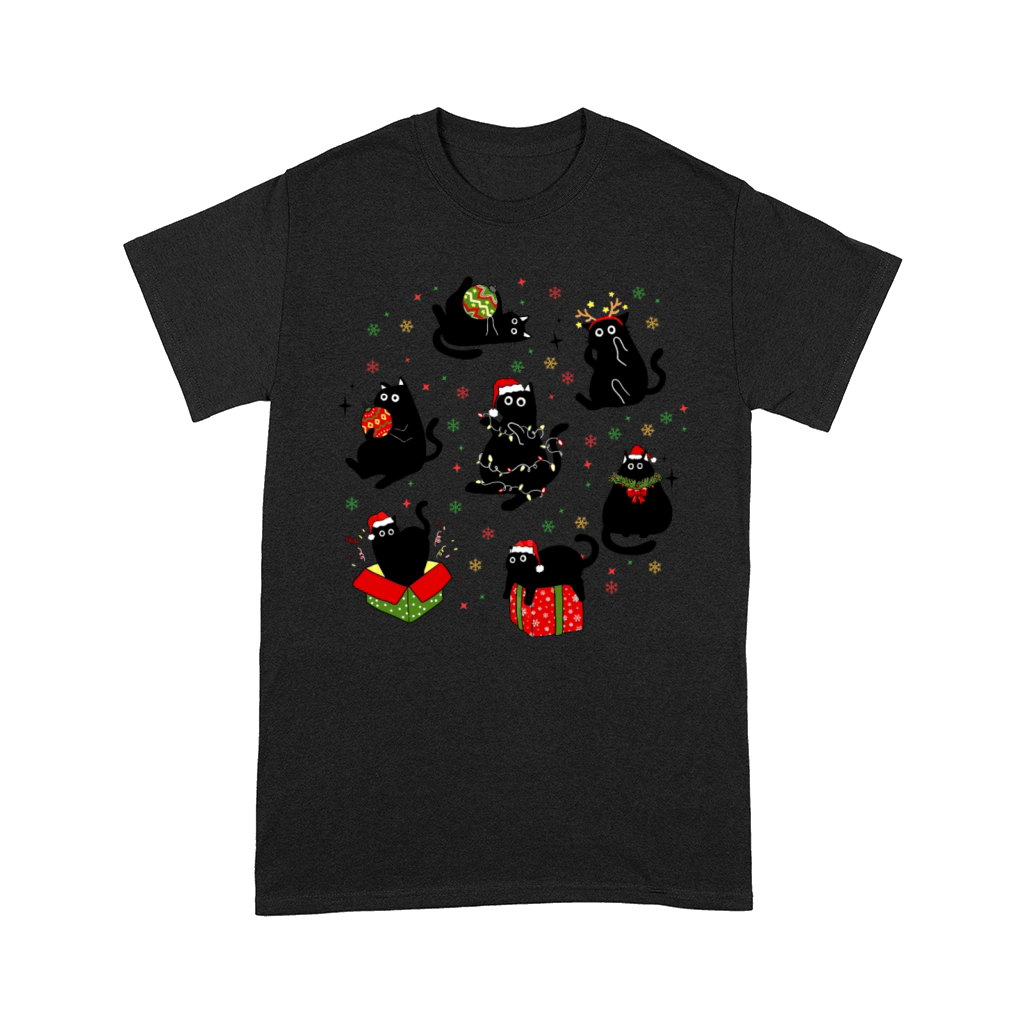 Black Cat Christmas Shirt Cute Christmas Shirt Comfort T-shirt
