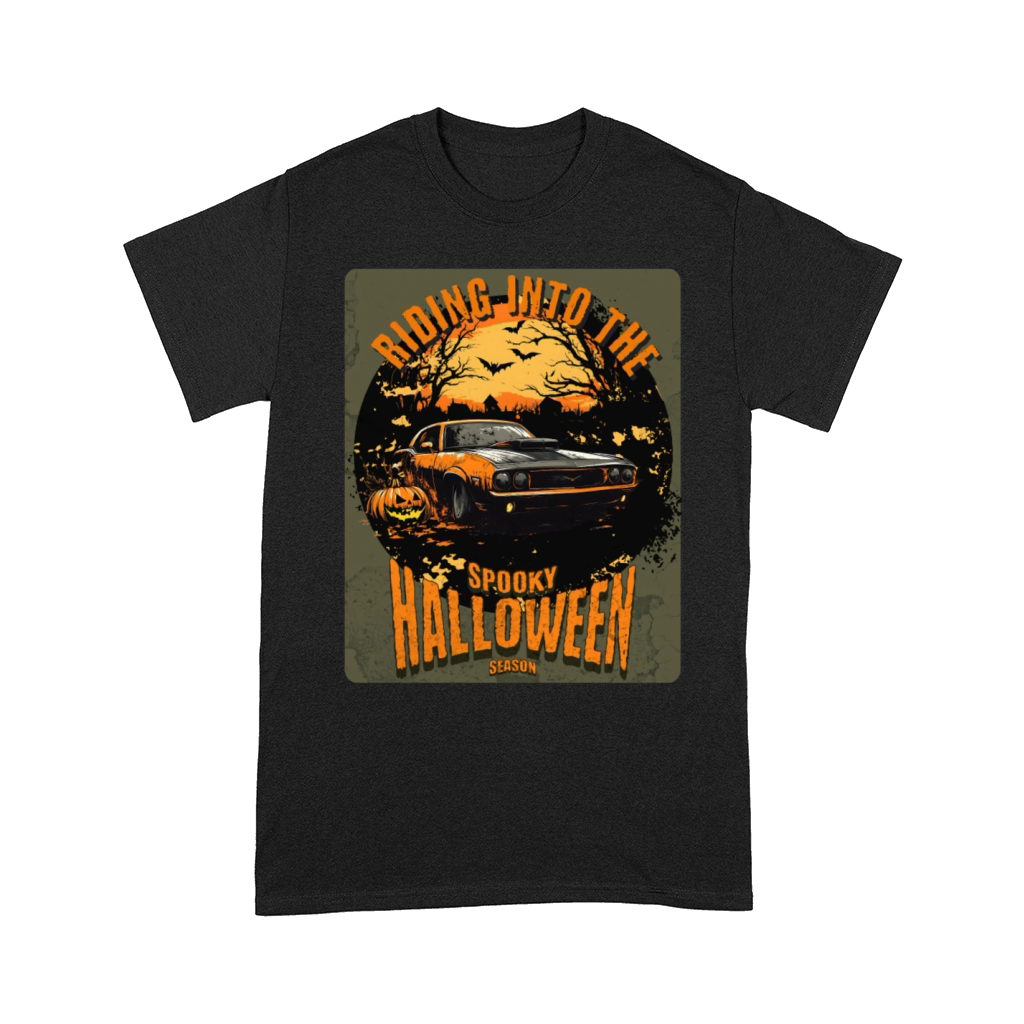 Riding Into the Spooky HalloweenSeason Vintage Car Comfort T-shirt