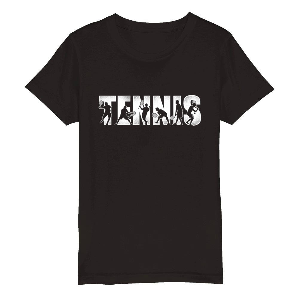 Funny Tennis Player Racket Tennis Organic Kids Crewneck T-shirt