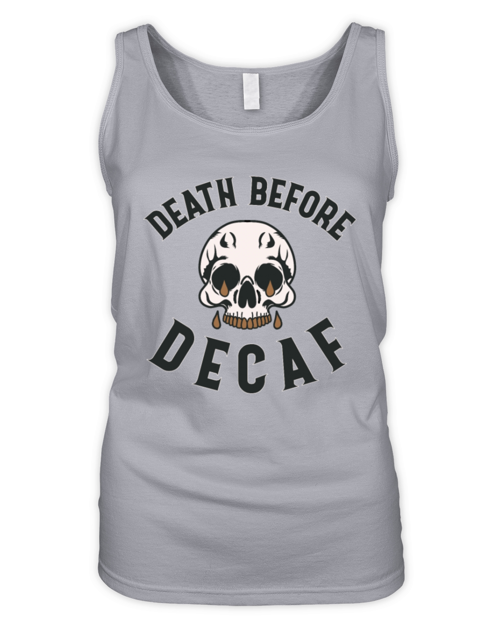 Death Before Decaf Skull - Coffee Lover Organic Women's Tank Top