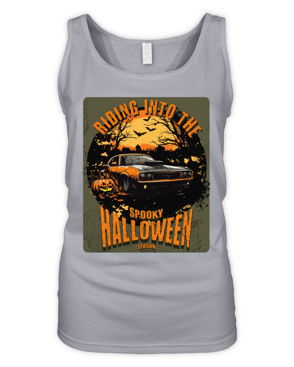 Riding Into the Spooky HalloweenSeason Vintage Car Organic Women's Tank Top