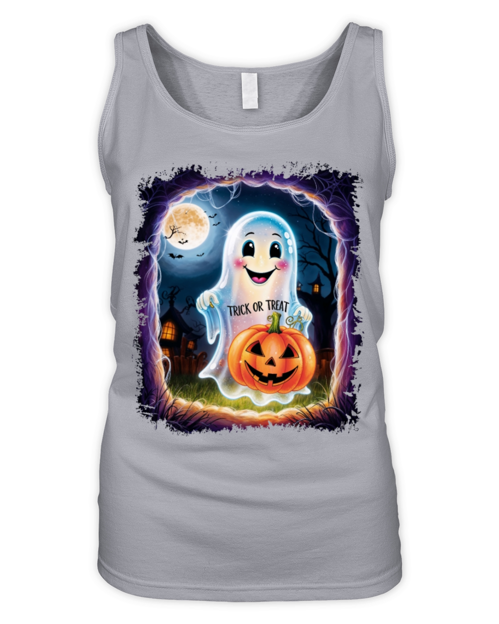 Trick or Treat halloween ghost funny Organic Women's Tank Top