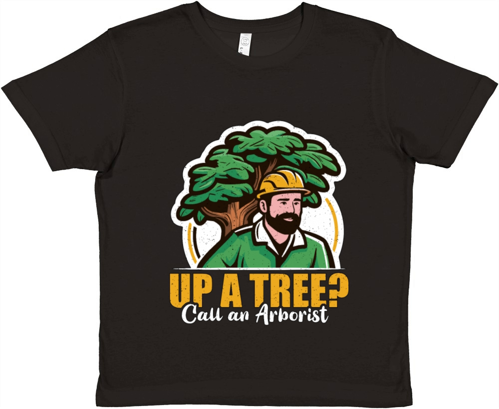 Arborist Up A Tree Call Woodcutter Forest Worker Premium Kids Crewneck T-shirt