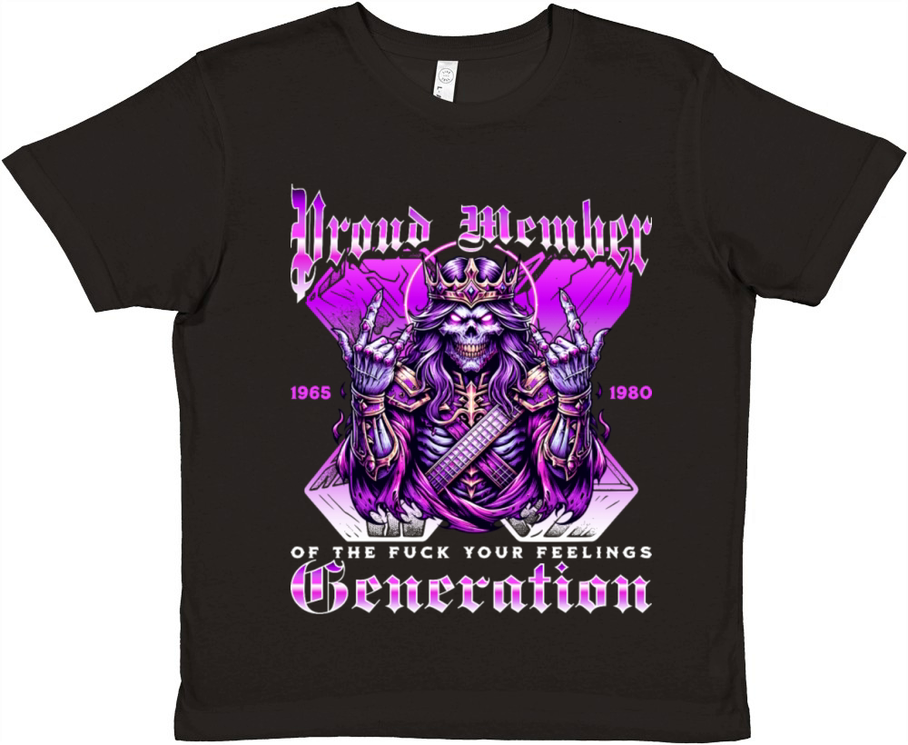 Funny X Generation Gen X Skull Rock Premium Kids Crewneck T-shirt