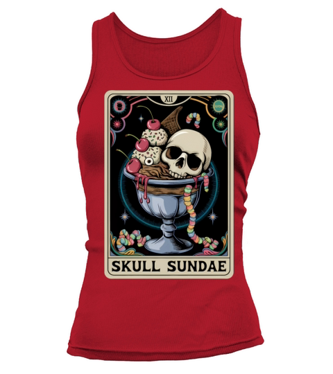 Vintage Skull Sundae Art - Edgy Unique Style Tank top Woman