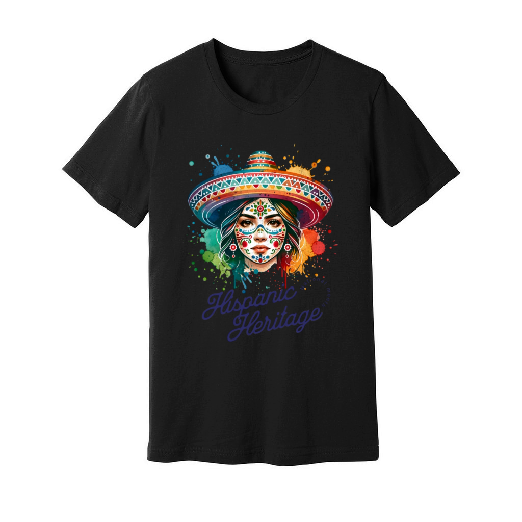 Vibrant Hispanic Heritage Month Sugar Skull Unisex Jersey Tee