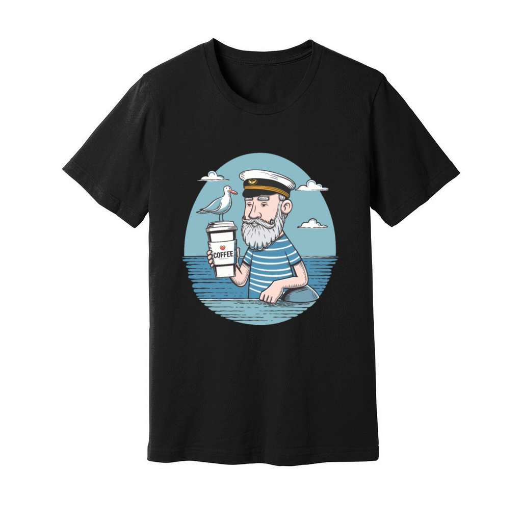 Vintage Sailor Enjoying Coffee Nautical for a Unisex Jersey Tee