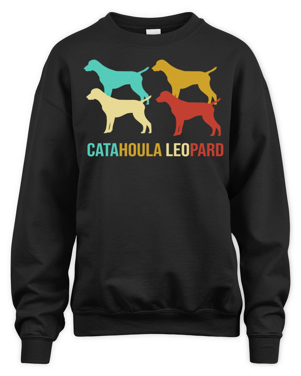 Retro Dog Silhouette Vintage Catahoula Leopard Dog Unisex Premium Crewneck Sweatshirt