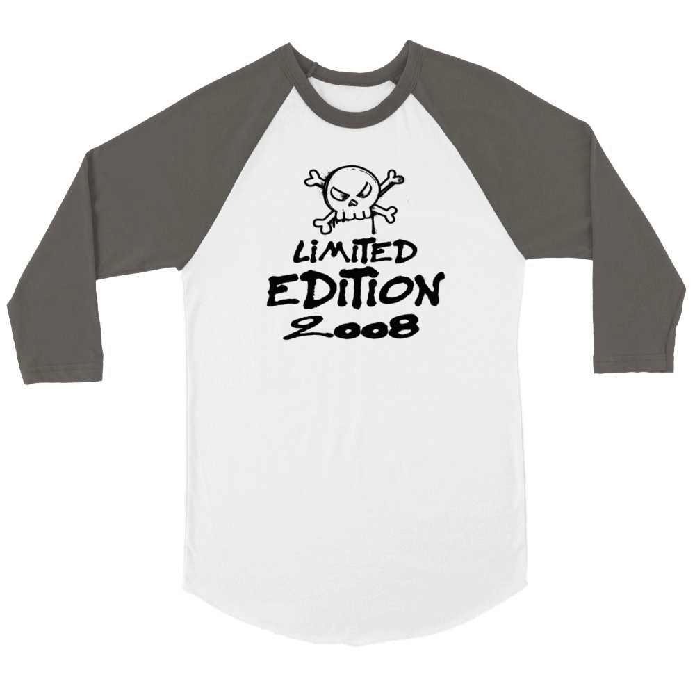 Limited Edition 2008 Birthday 2008 Born Unisex ¾ sleeve Raglan T-shirt