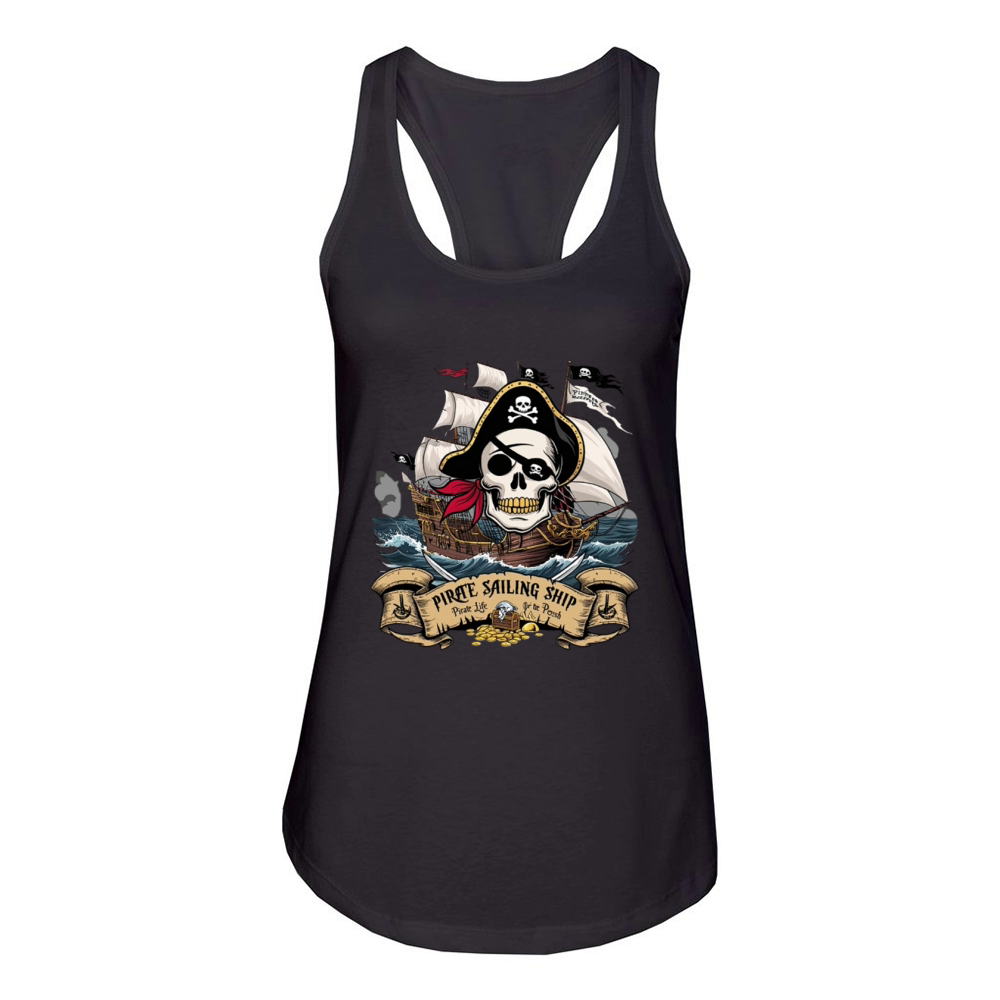 Pirate Sailing Ship Women's Racerback Tank