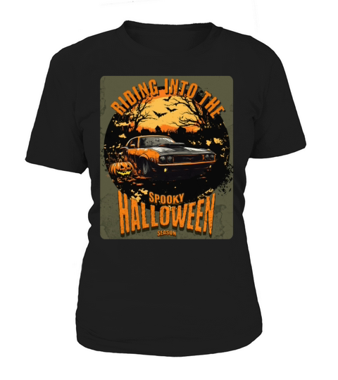 Riding Into the Spooky HalloweenSeason Vintage Car Women's T-Shirt