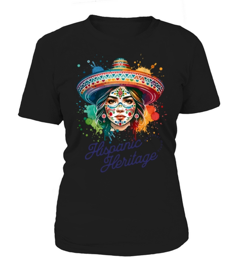 Vibrant Hispanic Heritage Month Sugar Skull Women's T-Shirt