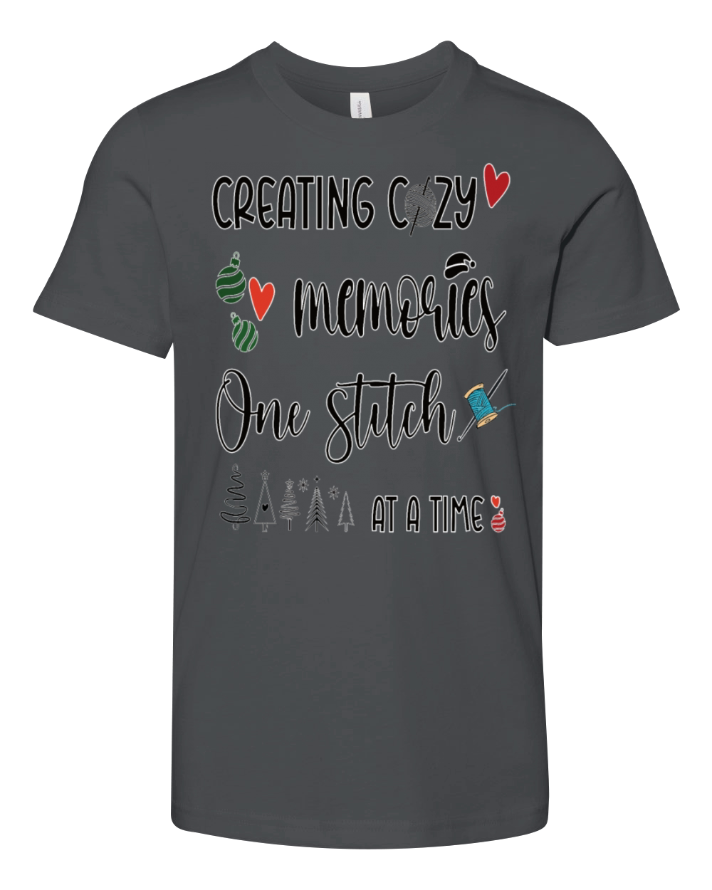 Creating Cozy Memories One Stitch At a Time Youth Unisex Jersey Tee