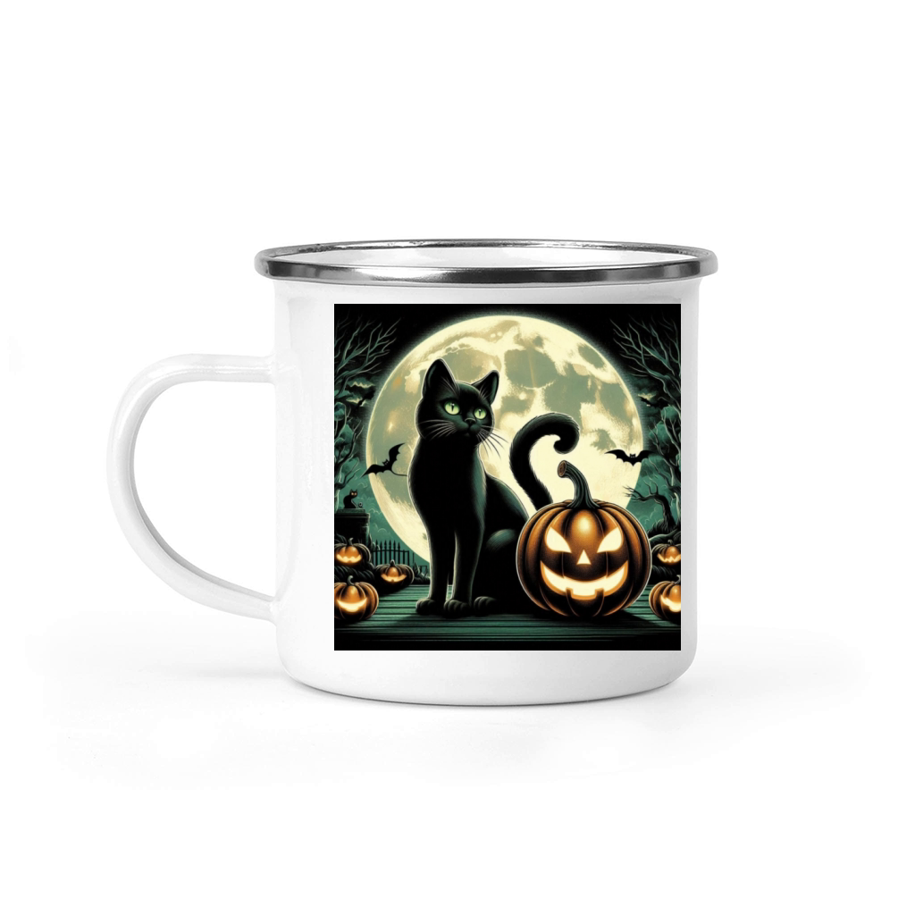 Halloween vintage cat Camping Mug