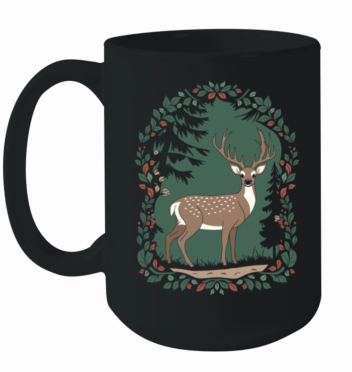 Cottagecore Forest Deer Serenity Ceramic Mug