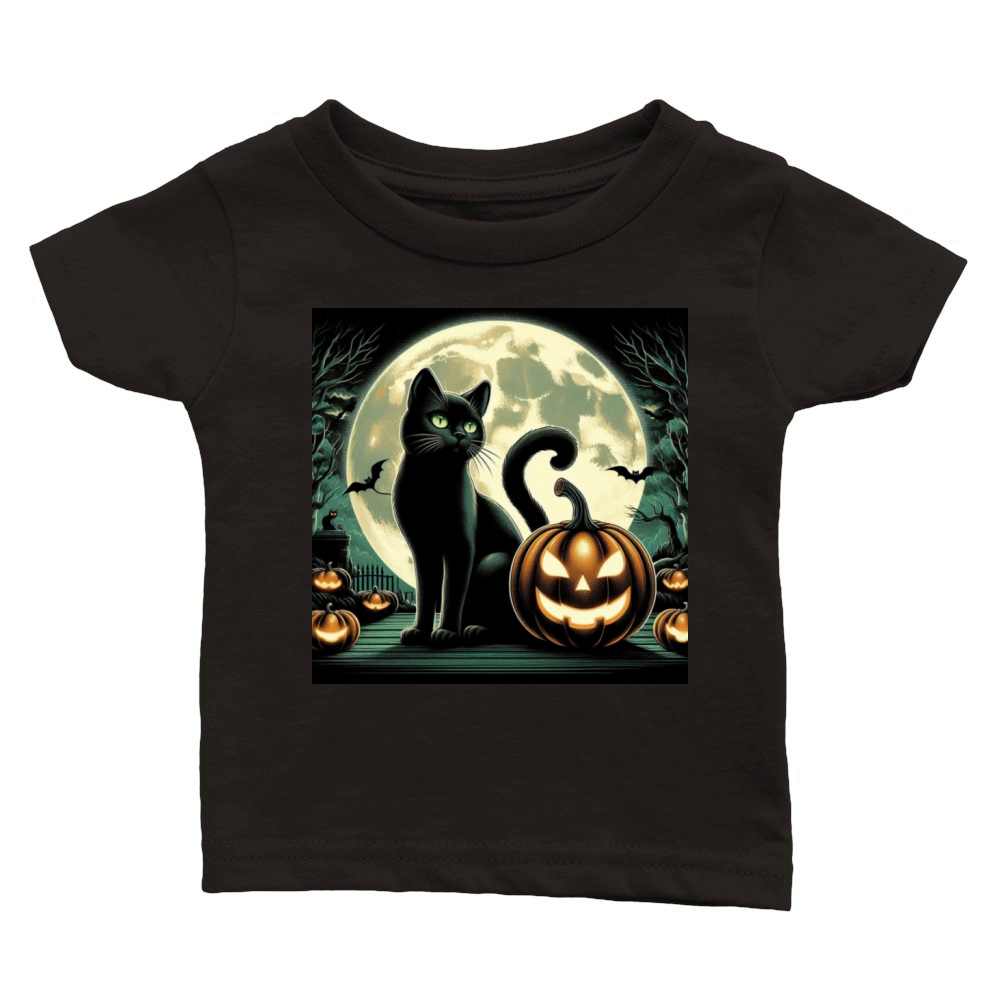 Halloween vintage cat Classic Baby Crewneck T-shirt