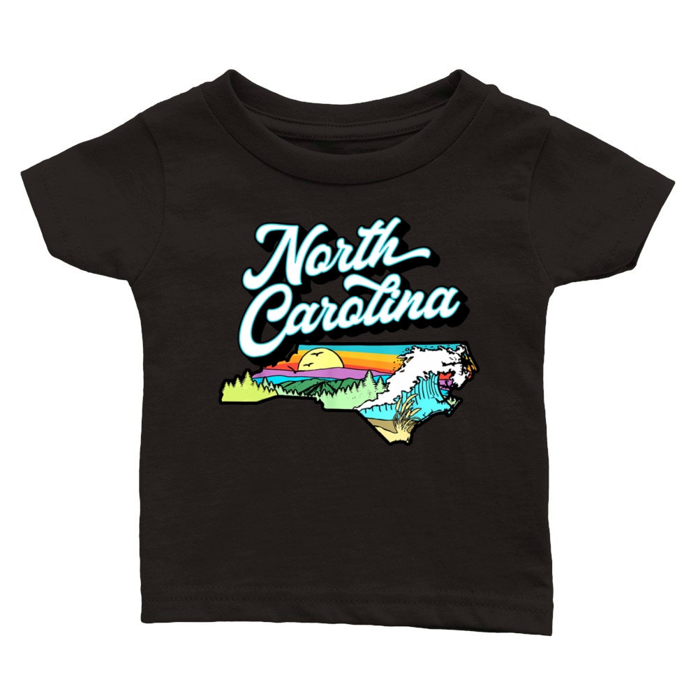 North Carolina Retro Nature Lover Mountains Beach Classic Baby Crewneck T-shirt