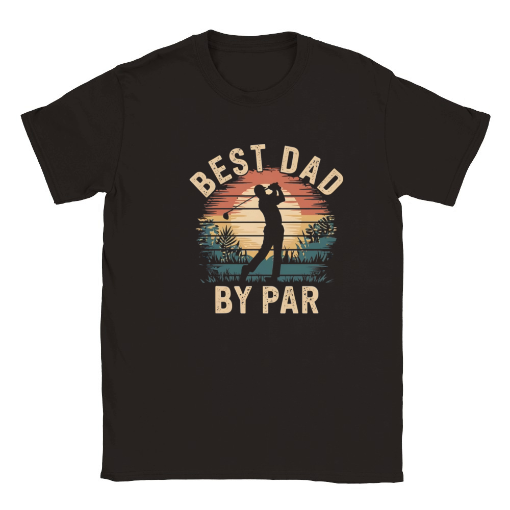 Best Dad By Par Vintage Golf Lover Fathers Day Classic Kids Crewneck T-shirt