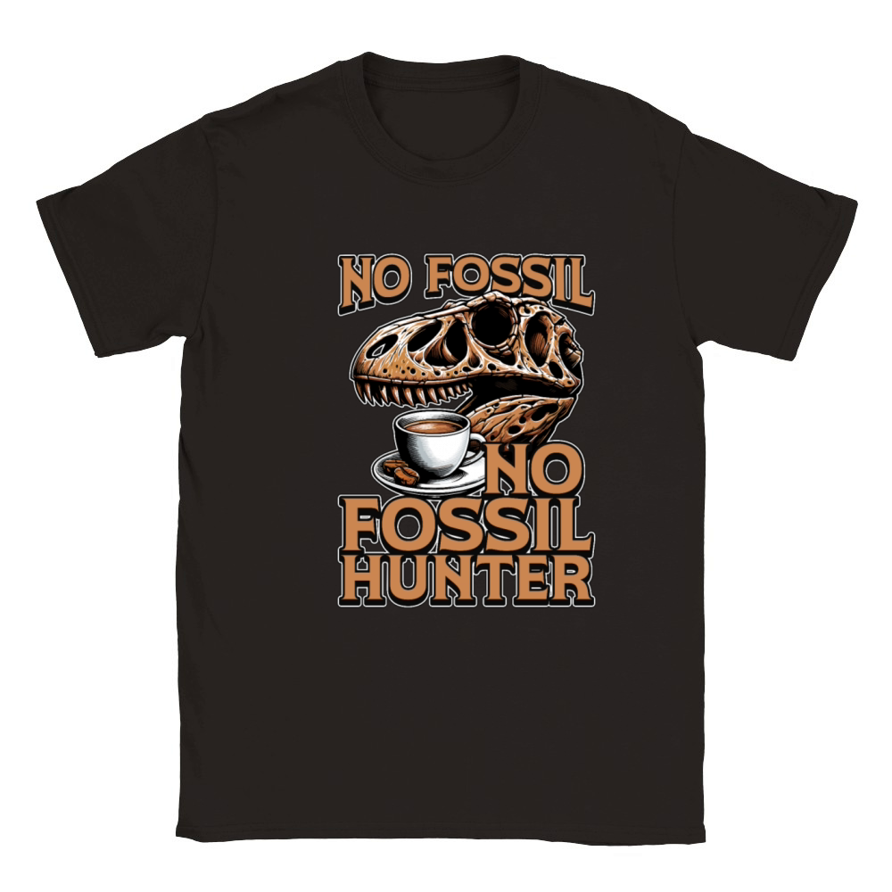 Fossil Hunter No Coffee Archaeology Coffee Lover Classic Kids Crewneck T-shirt