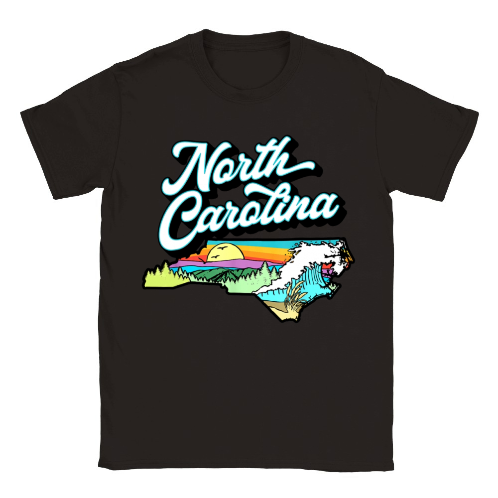 North Carolina Retro Nature Lover Mountains Beach Classic Kids Crewneck T-shirt