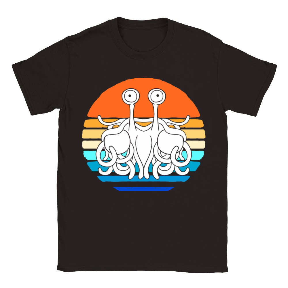Retro Sunset Flying Spaghetti Monster Classic Kids Crewneck T-shirt