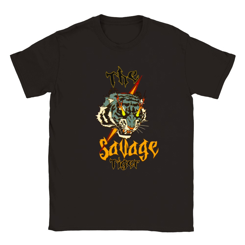 the Savage Tiger vintage design Classic Kids Crewneck T-shirt