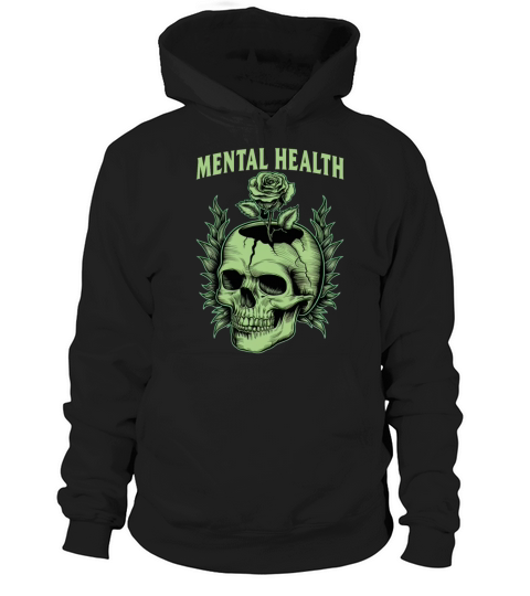 Mental Health Awareness Month Green Skull Hoodie Unisex