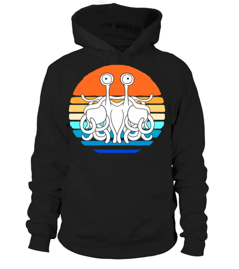 Retro Sunset Flying Spaghetti Monster Hoodie Unisex
