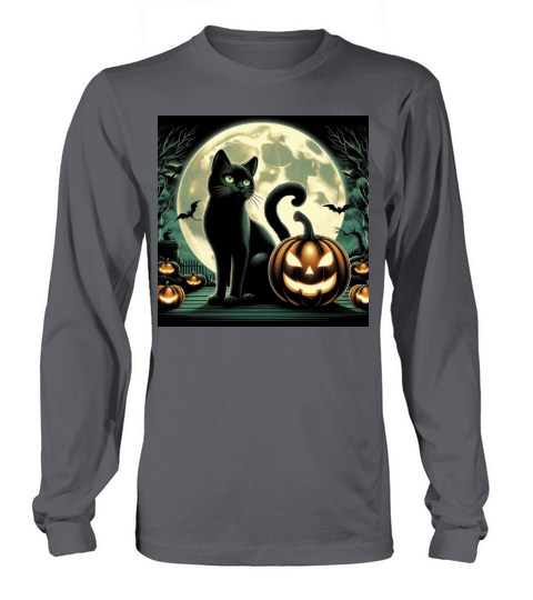 Halloween vintage cat Long sleeved Unisex