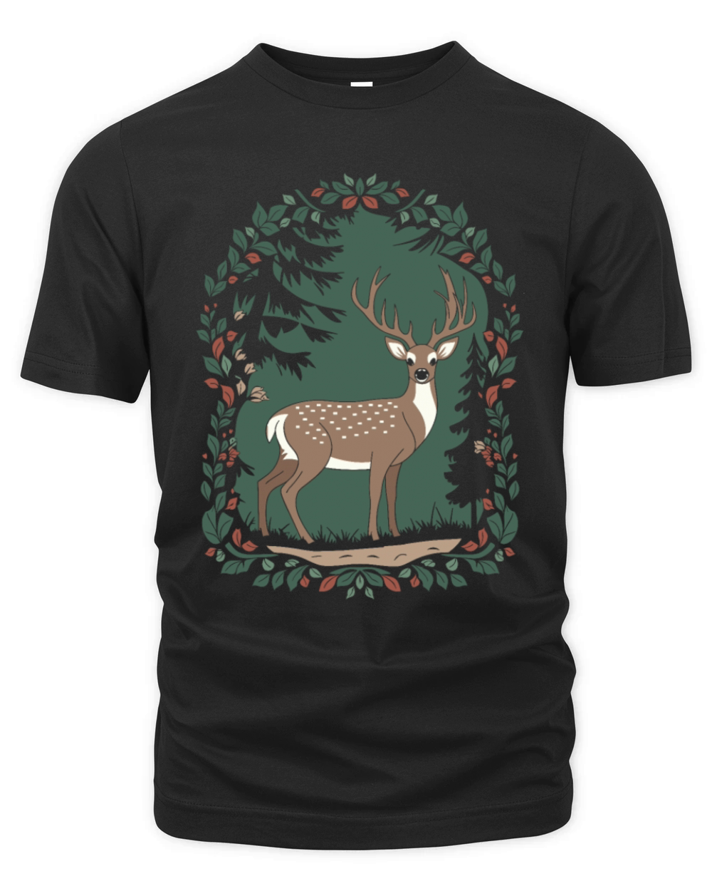 Cottagecore Forest Deer Serenity Organic Unisex T-shirt