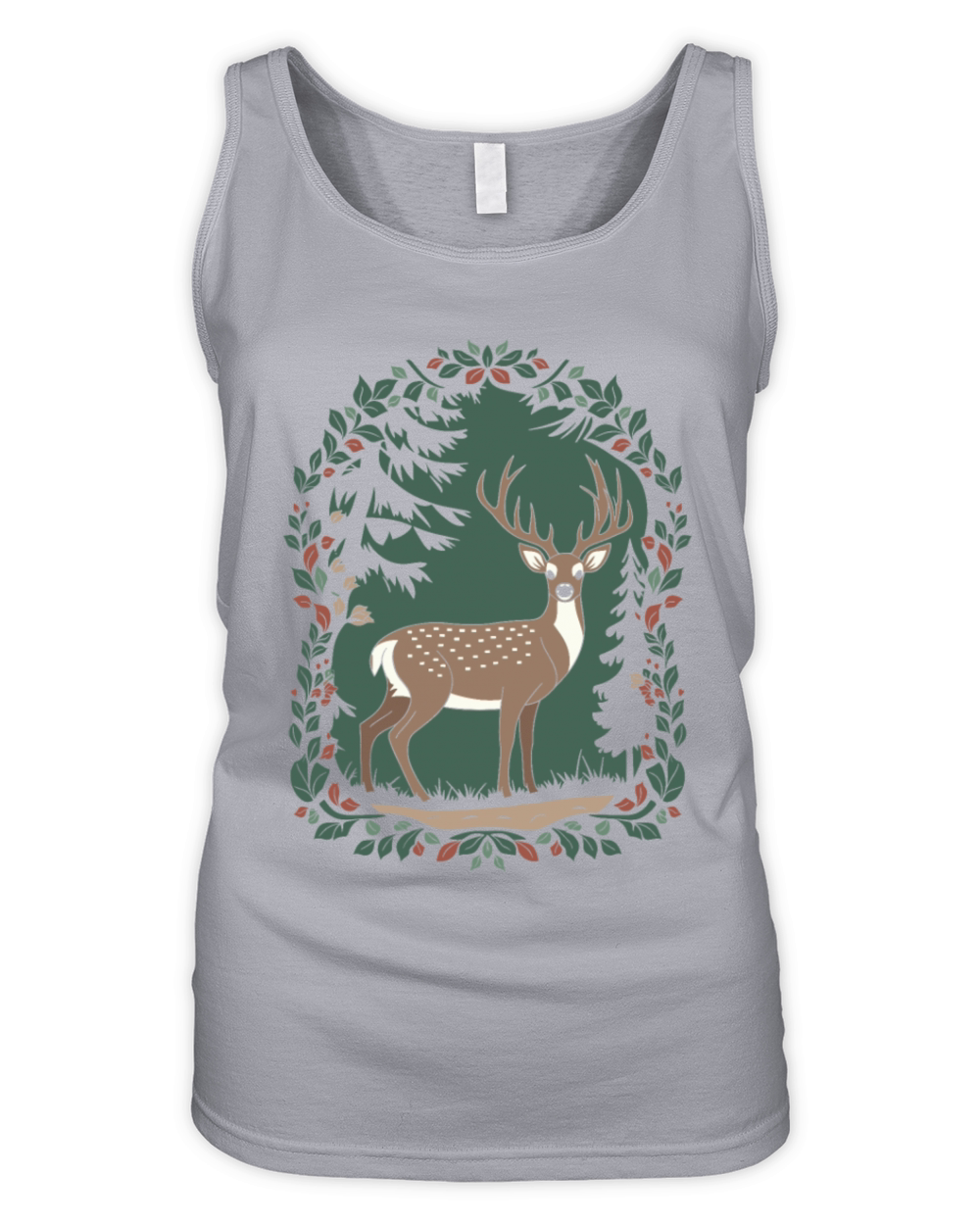 Cottagecore Forest Deer Serenity Organic Women's Tank Top