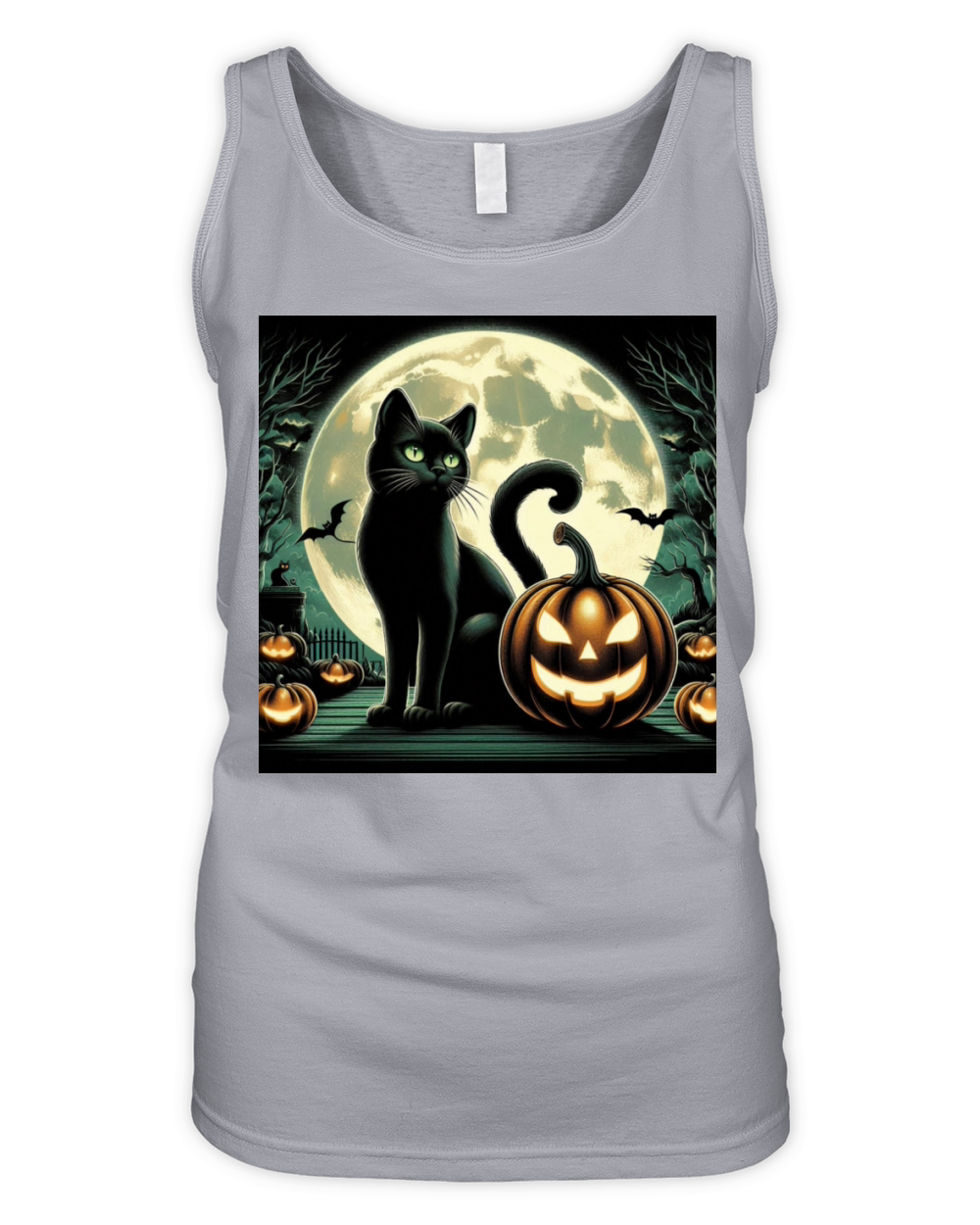Halloween vintage cat Organic Women's Tank Top
