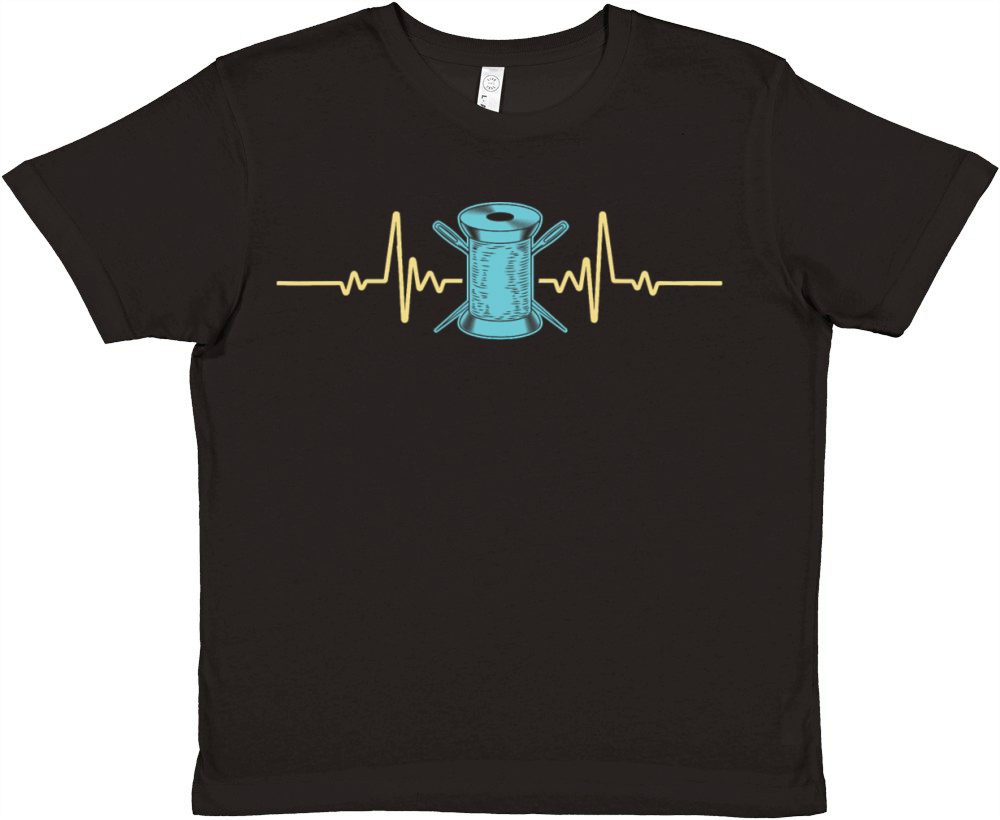 Heartbeat Sewing Vintage Funny Premium Kids Crewneck T-shirt