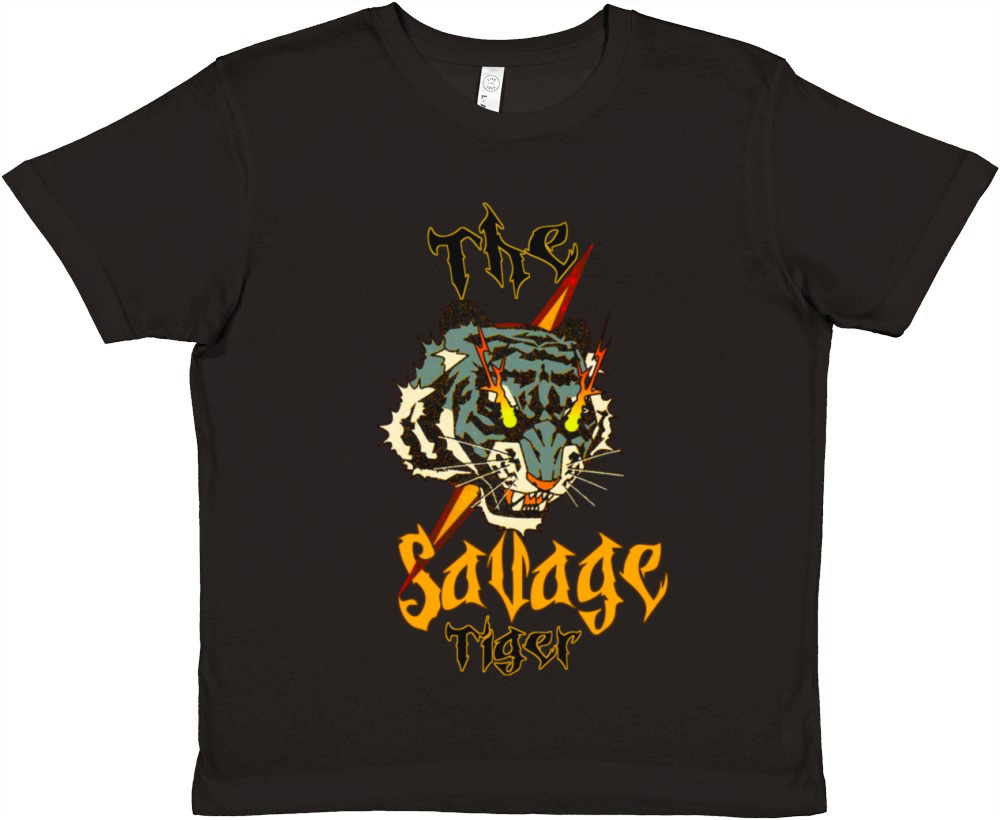 the Savage Tiger vintage design Premium Kids Crewneck T-shirt