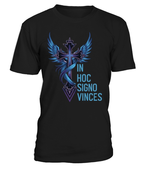 In Hoc Signo Vinces - Winged Cross Symbol Design T-Shirt Unisex