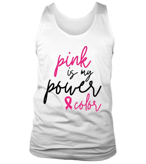 Pink Is My Power Color Breast Cancer Ribbon Tank Top Unisex