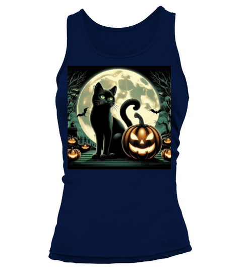 Halloween vintage cat Tank top Woman