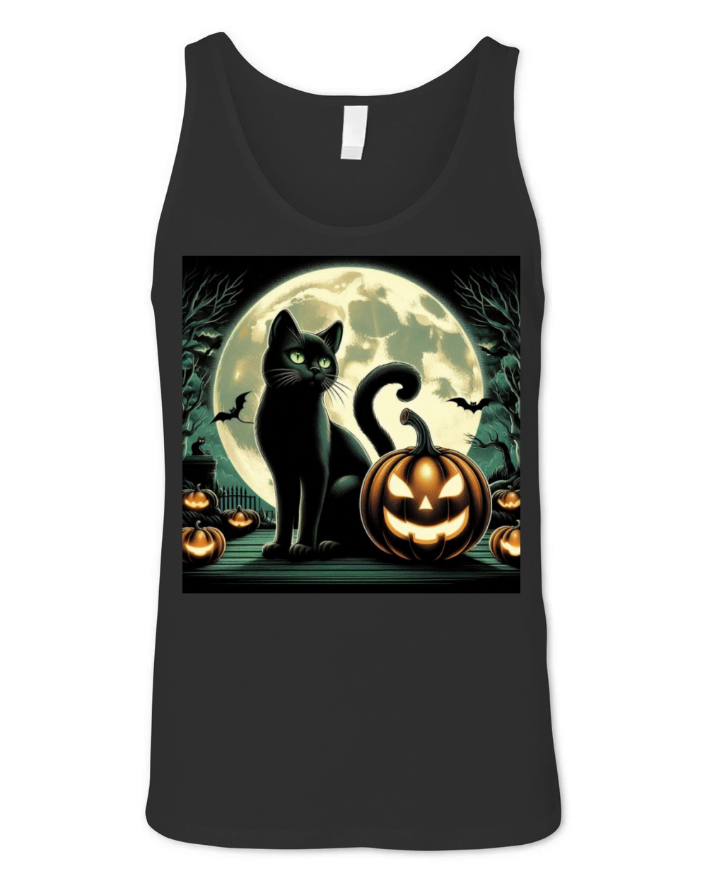 Halloween vintage cat Unisex Jersey Tank