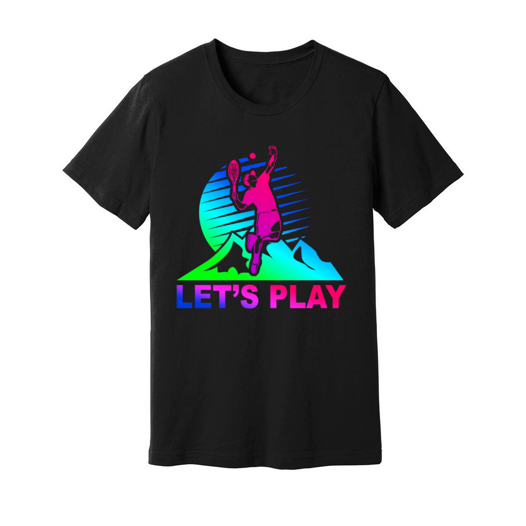 Funny Tennis Player Racket 80s 90s Unisex Jersey Tee