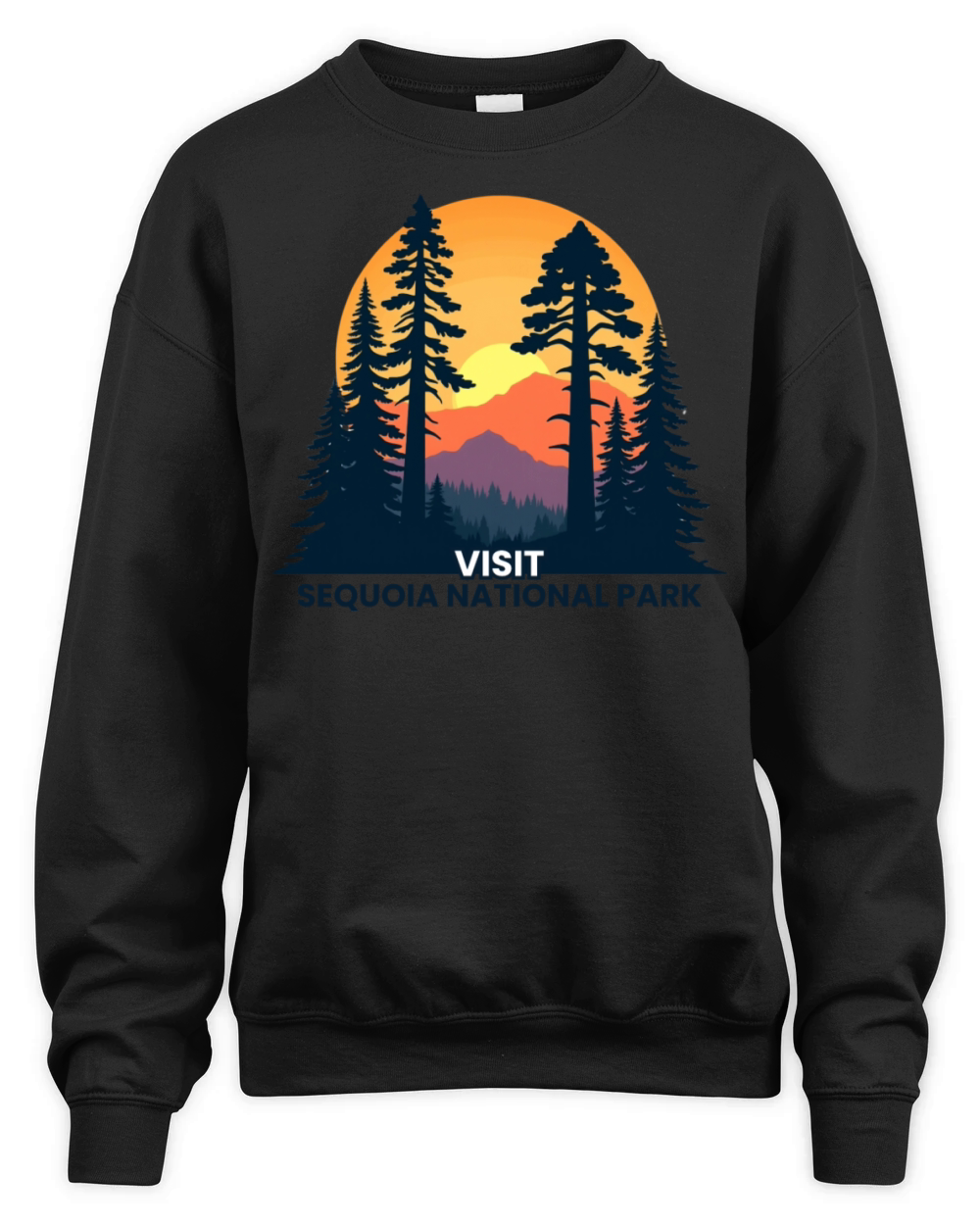 Visit Sequoea National Park Retro Illustraion V 02 Unisex Premium Crewneck Sweatshirt